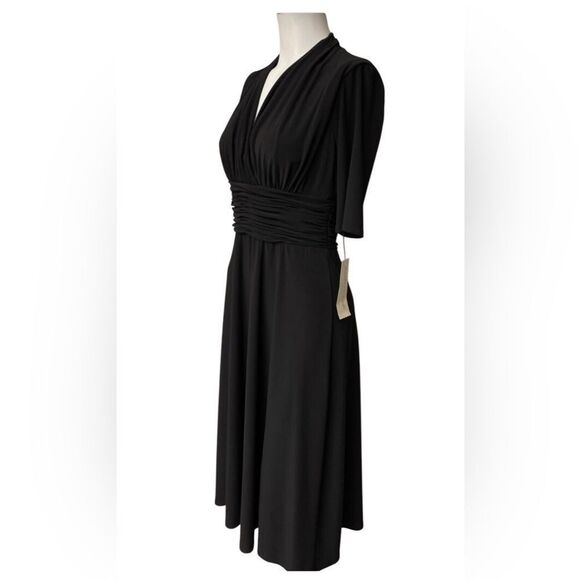Evan Picone Surplice Neckline Ruched Waist Dress Size 14. - Picture 2 of 10